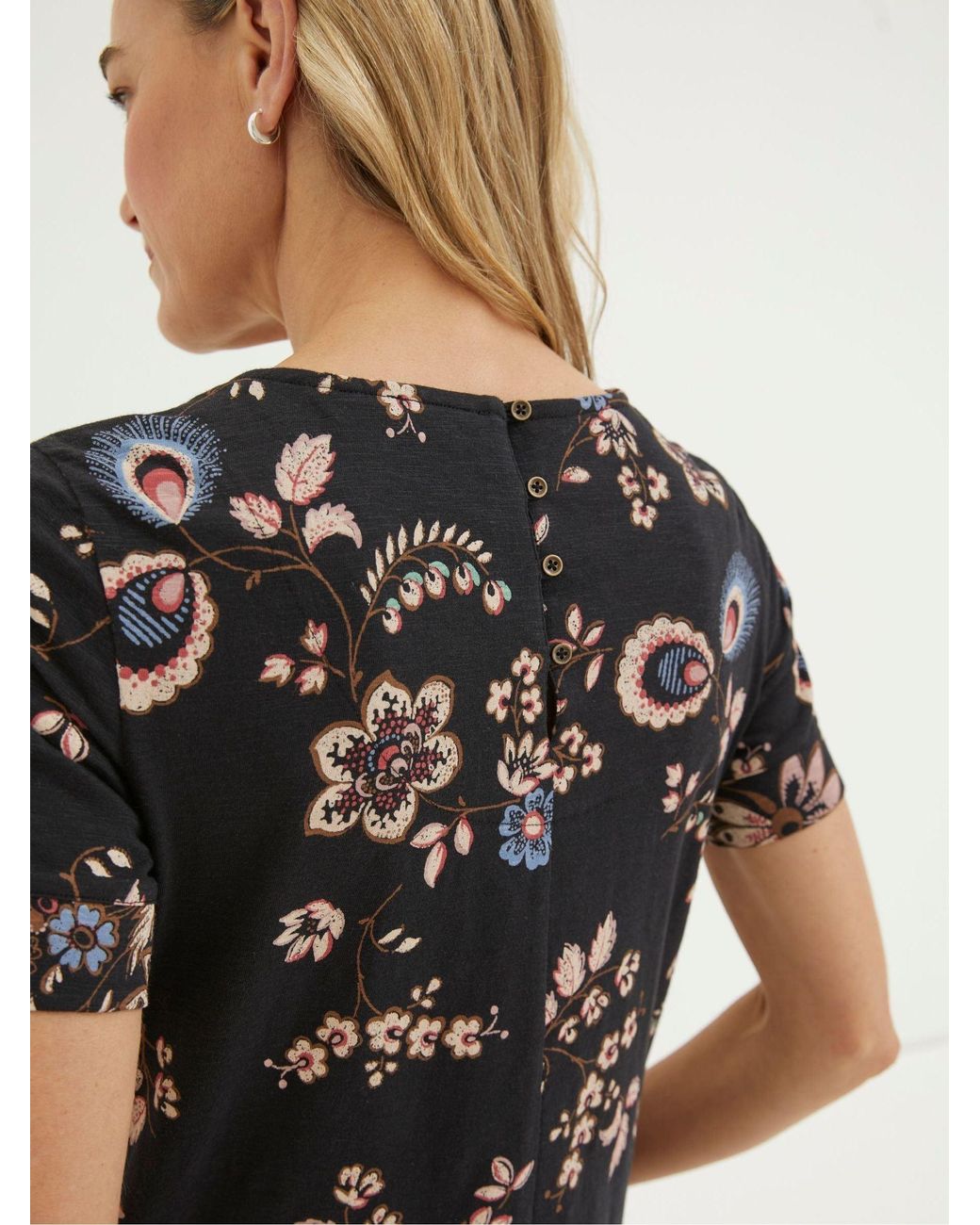 FatFace Black Simone Fall Floral Jersey Dress