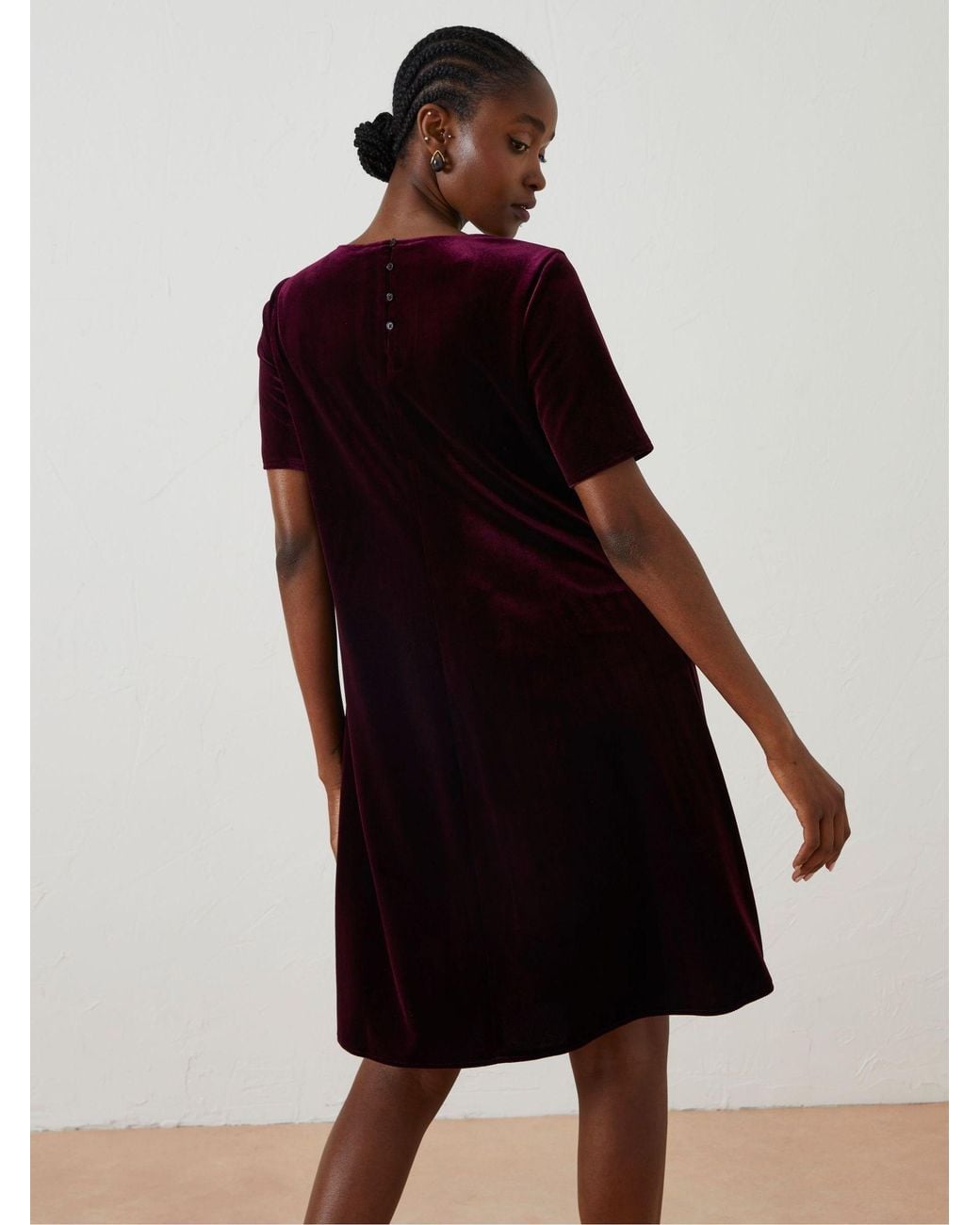 FatFace Purple Simone Velvet Dress