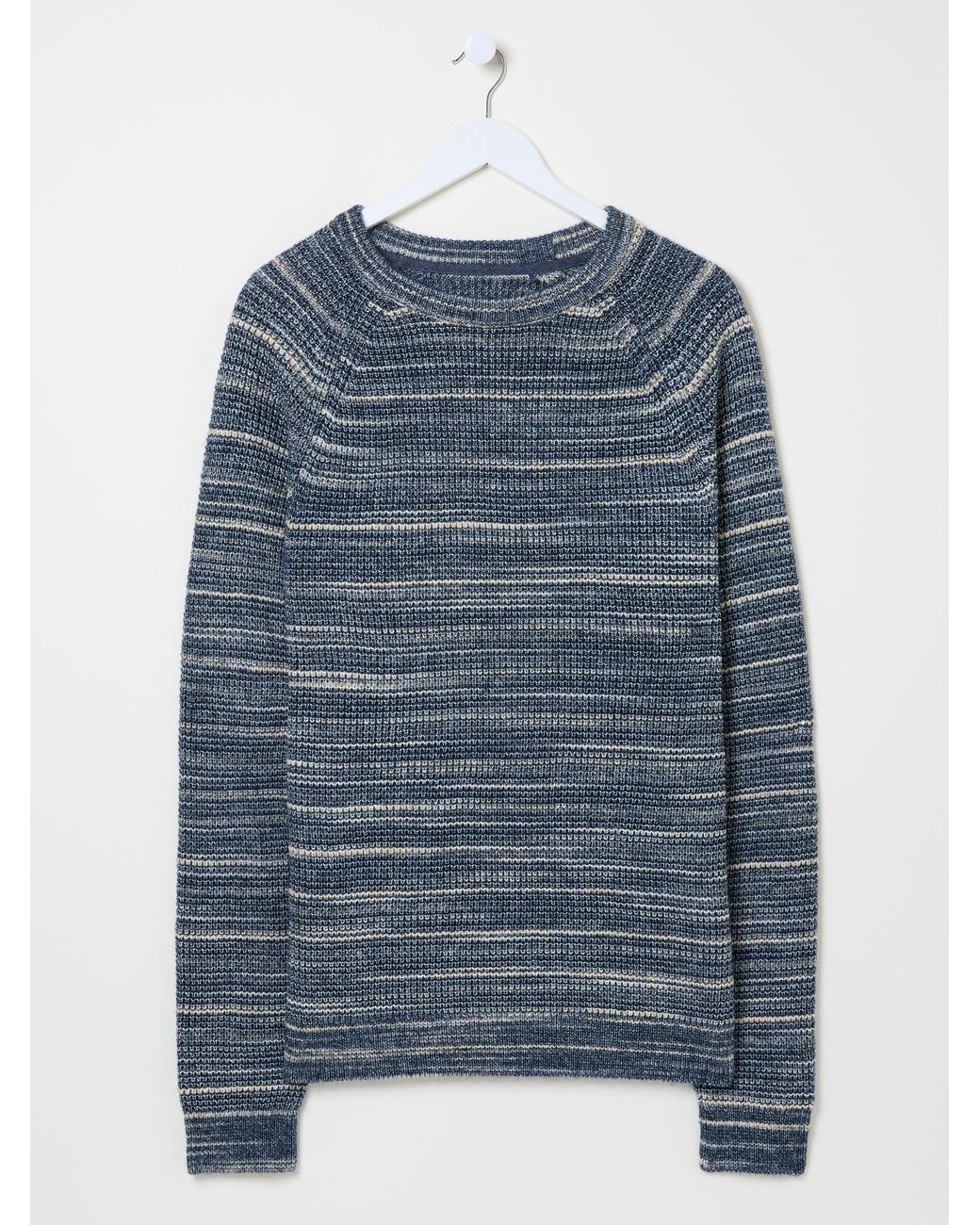 FatFace Blue Ombre Knitted Crew Neck Jumper for men