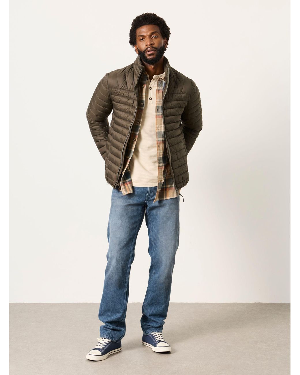 FatFace Brown Dartmouth Lightweight Quilted Jacket for men