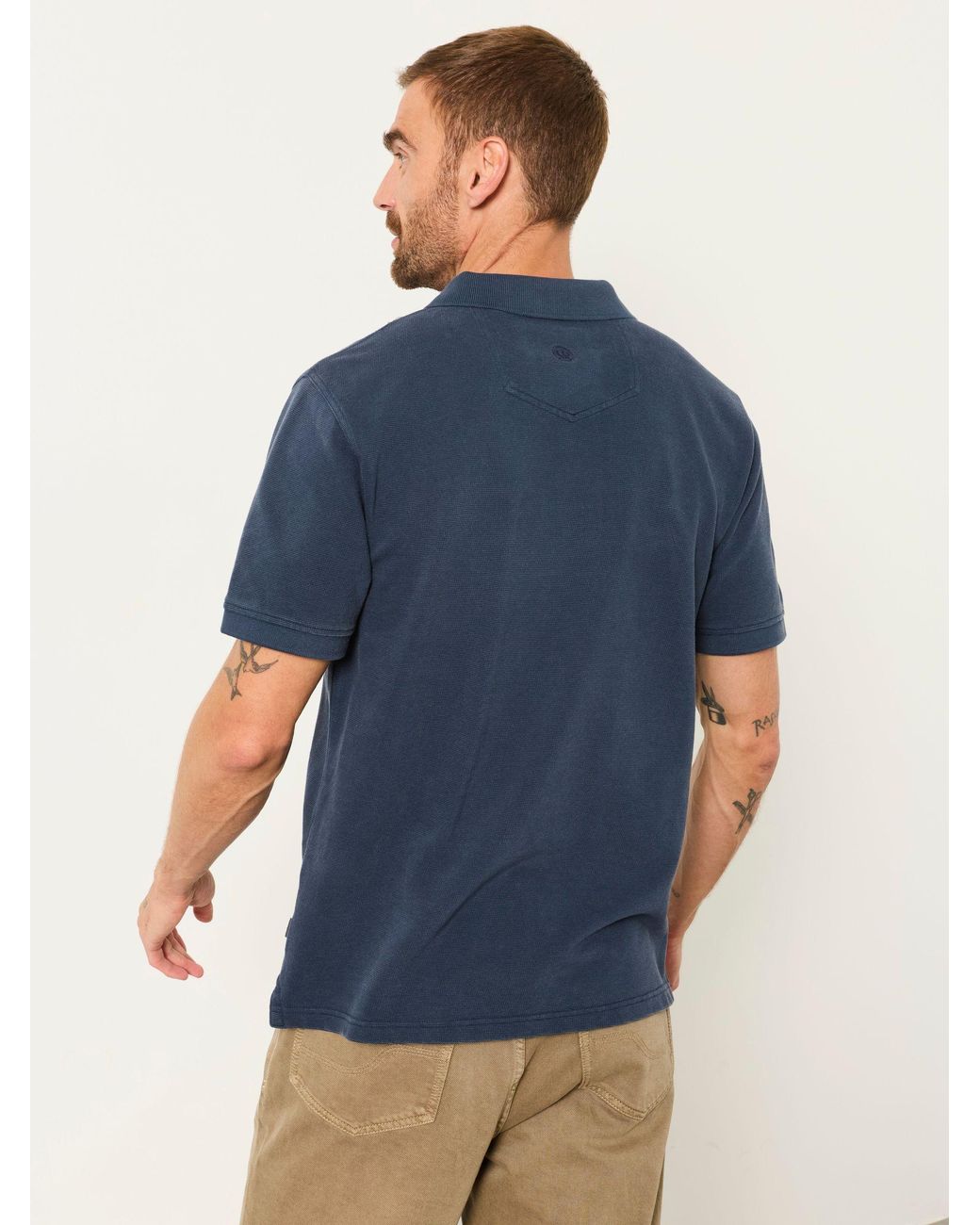 FatFace Blue Fatface Clifton Colour Block Pique Polo Shirt for men