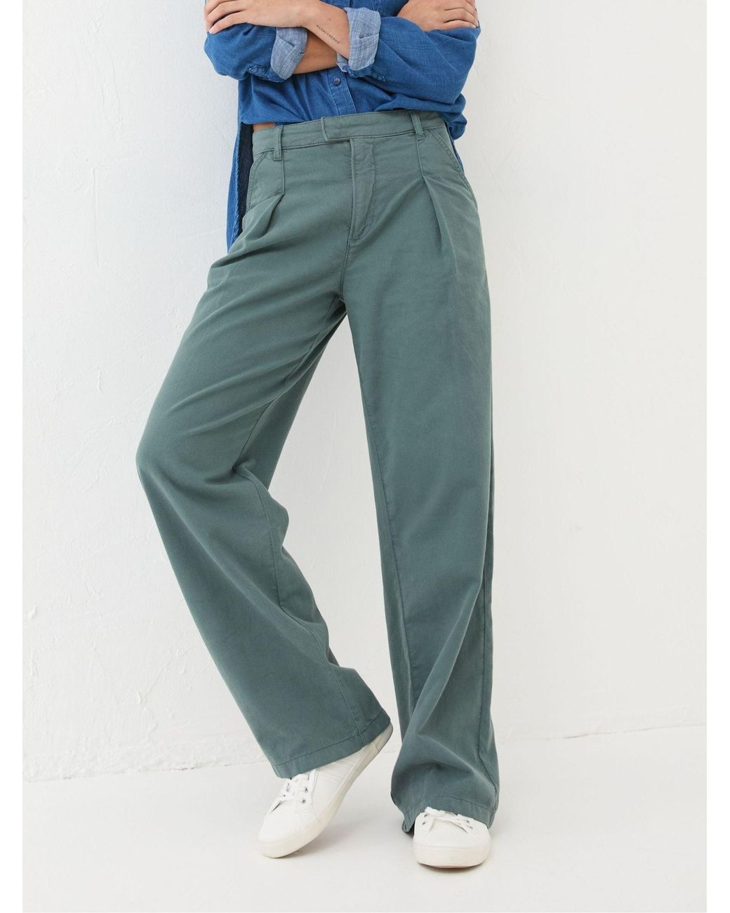 FatFace Blue Saffron Wide Leg Trousers