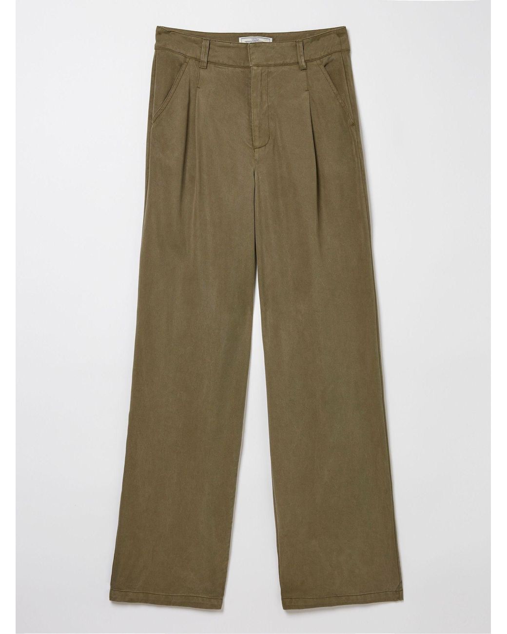 FatFace Gray Blake Wide Leg Drape Trousers