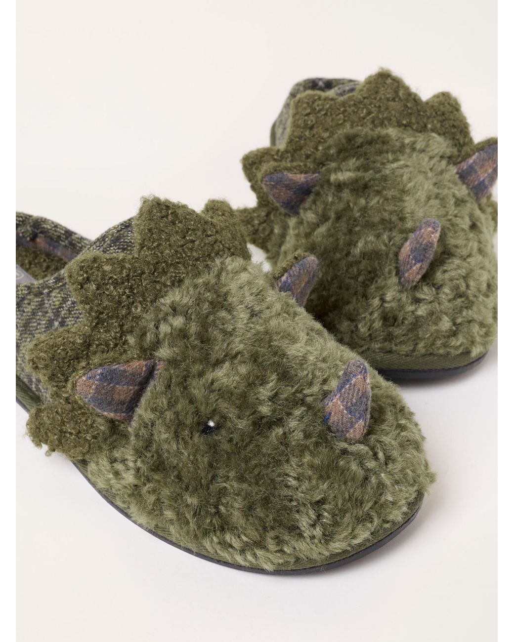 FatFace Green Fatface Novelty Dark Dinosaur Mule Slipper for men