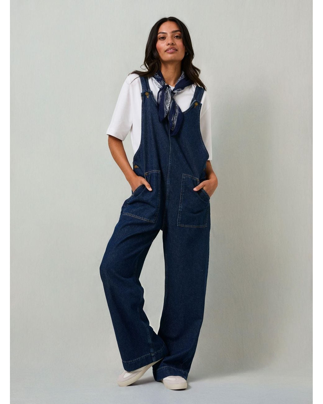 FatFace Gray Raffles Dungaree