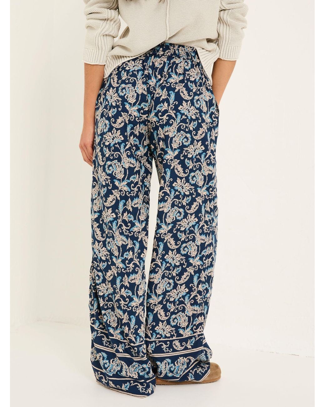FatFace Blue Isla Wide Leg Trousers