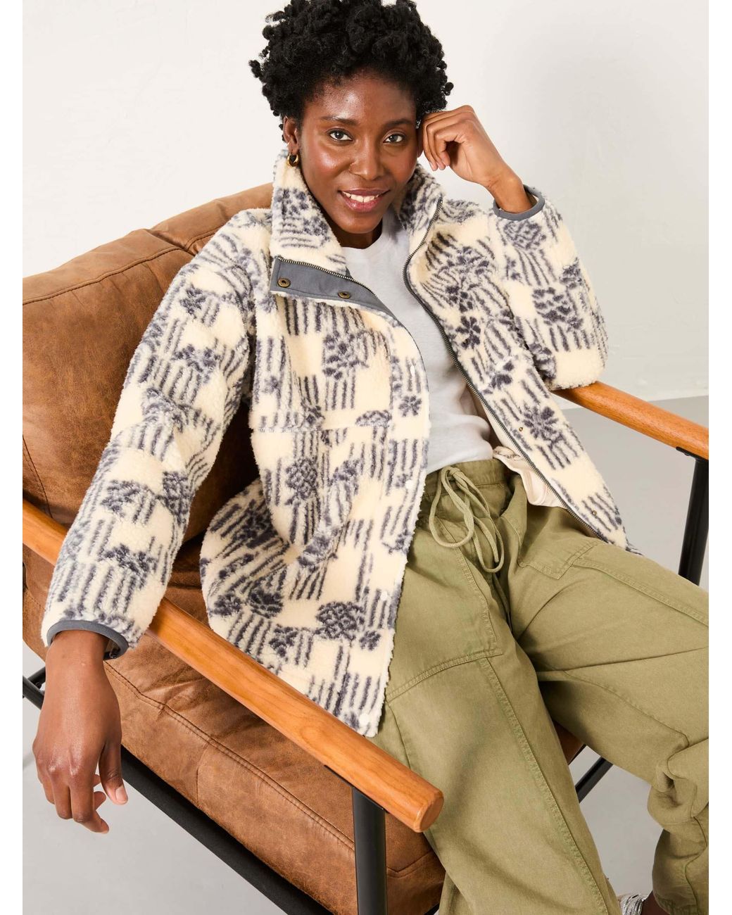 FatFace Natural Rosie Zip Through Fleece