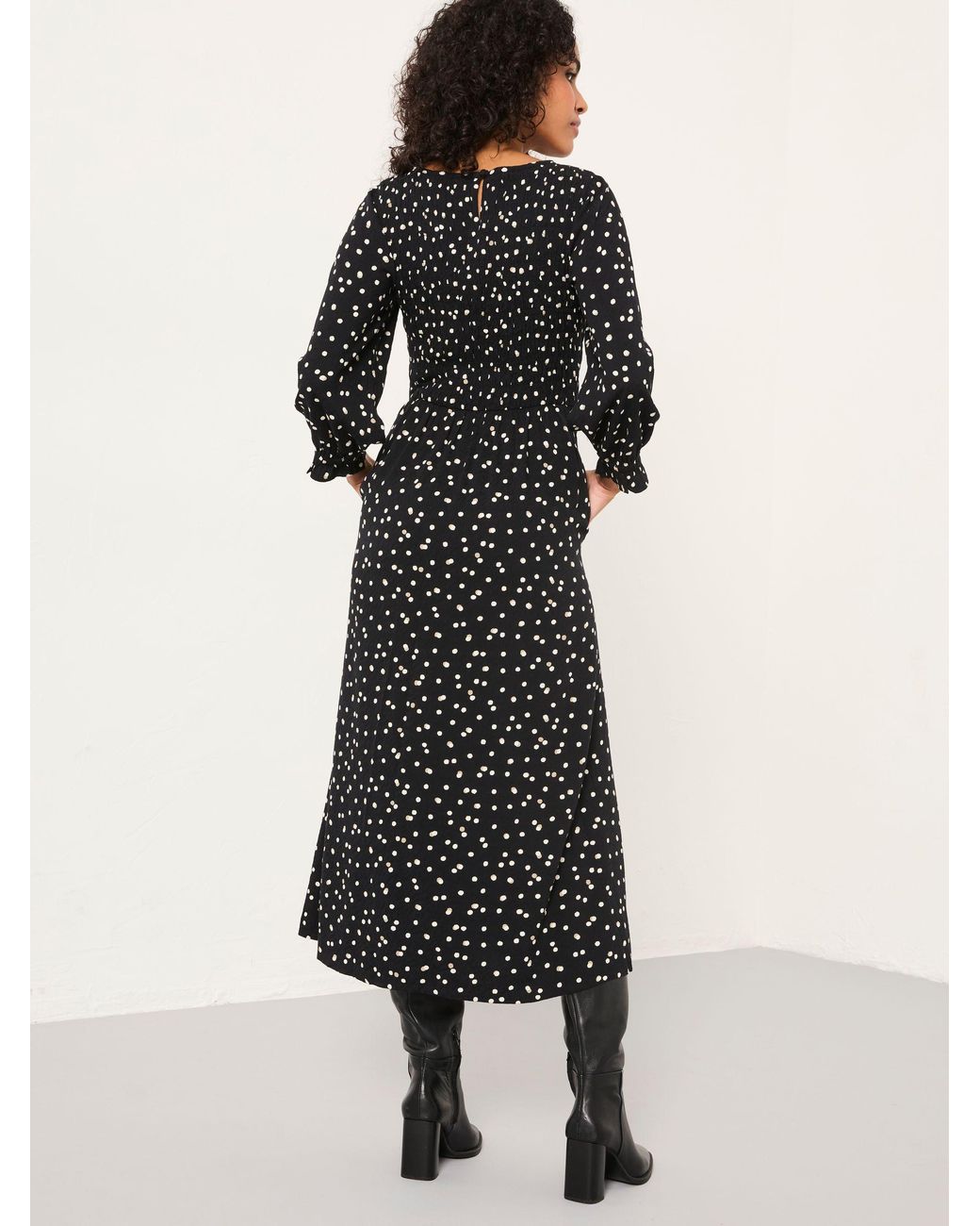 FatFace Black Mabel Petite Midi Dress