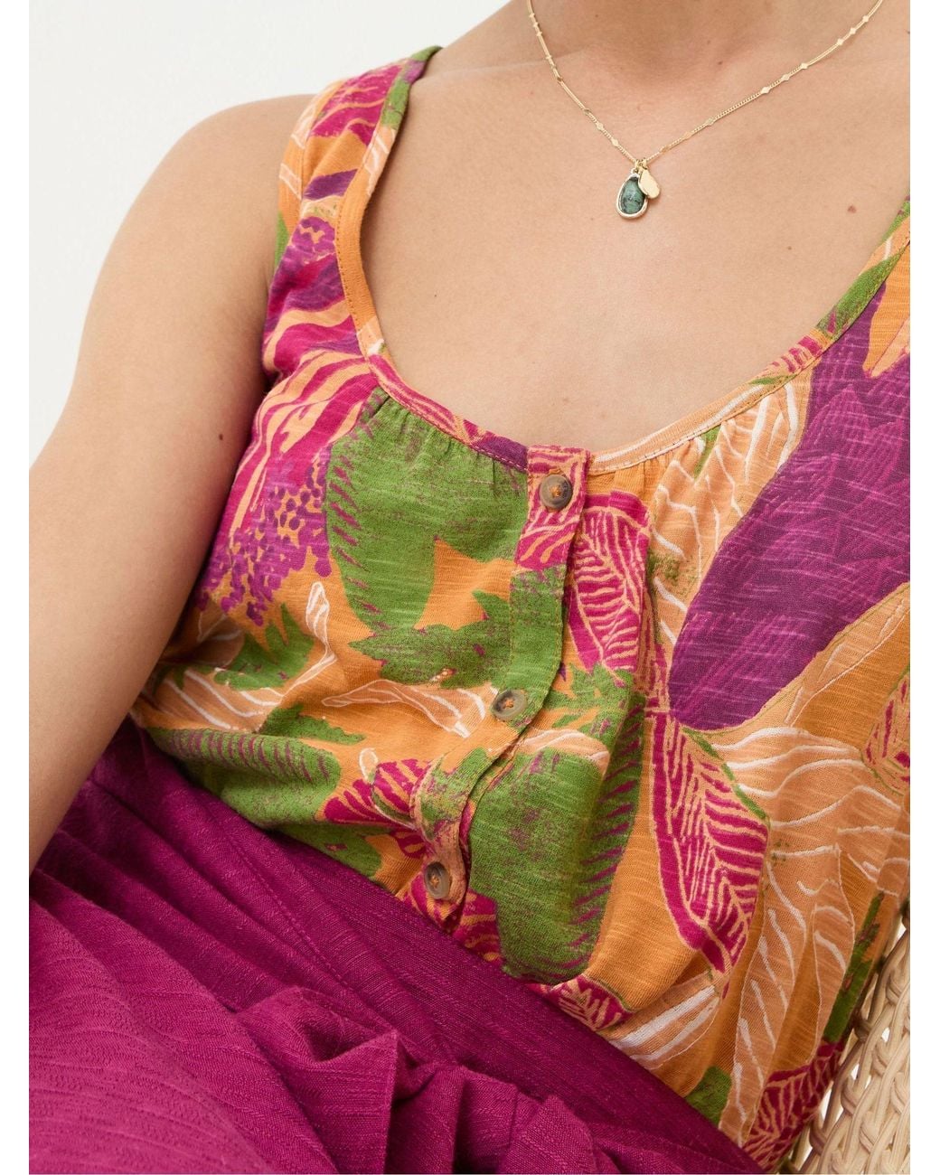 FatFace Pink Flora Tropical Vest