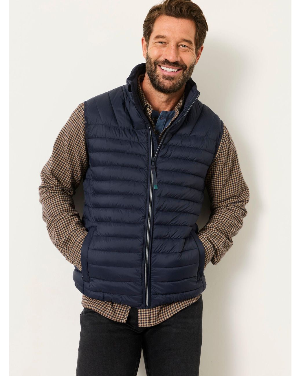 FatFace Blue Dartmouth Lightweight Quilted Gilet for men