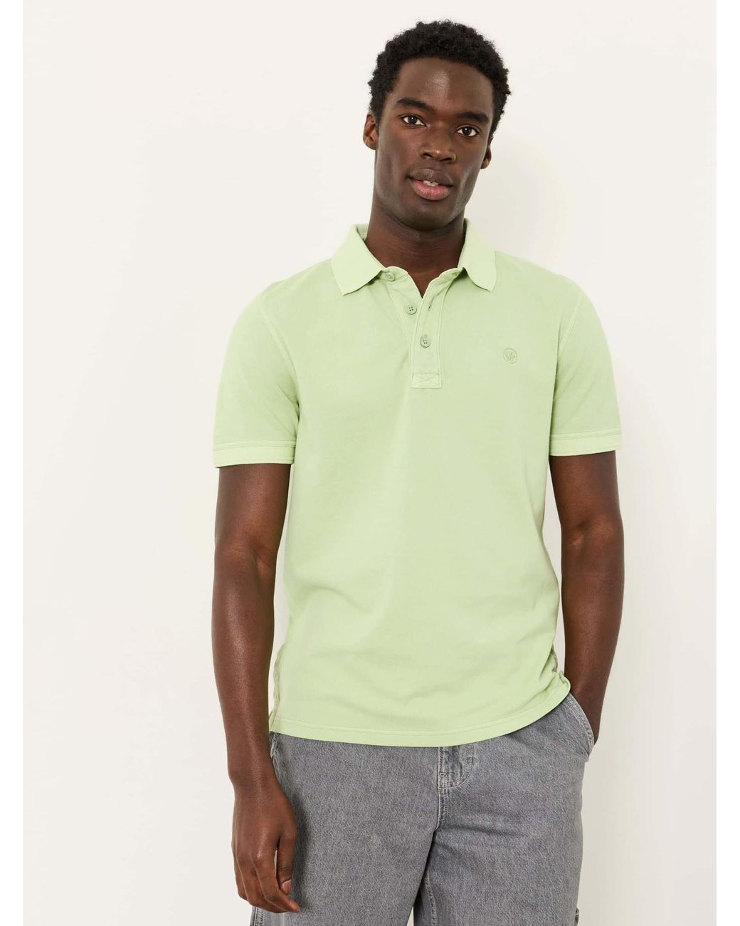 FatFace Green Short Sleeve Pique Polo Shirt for men