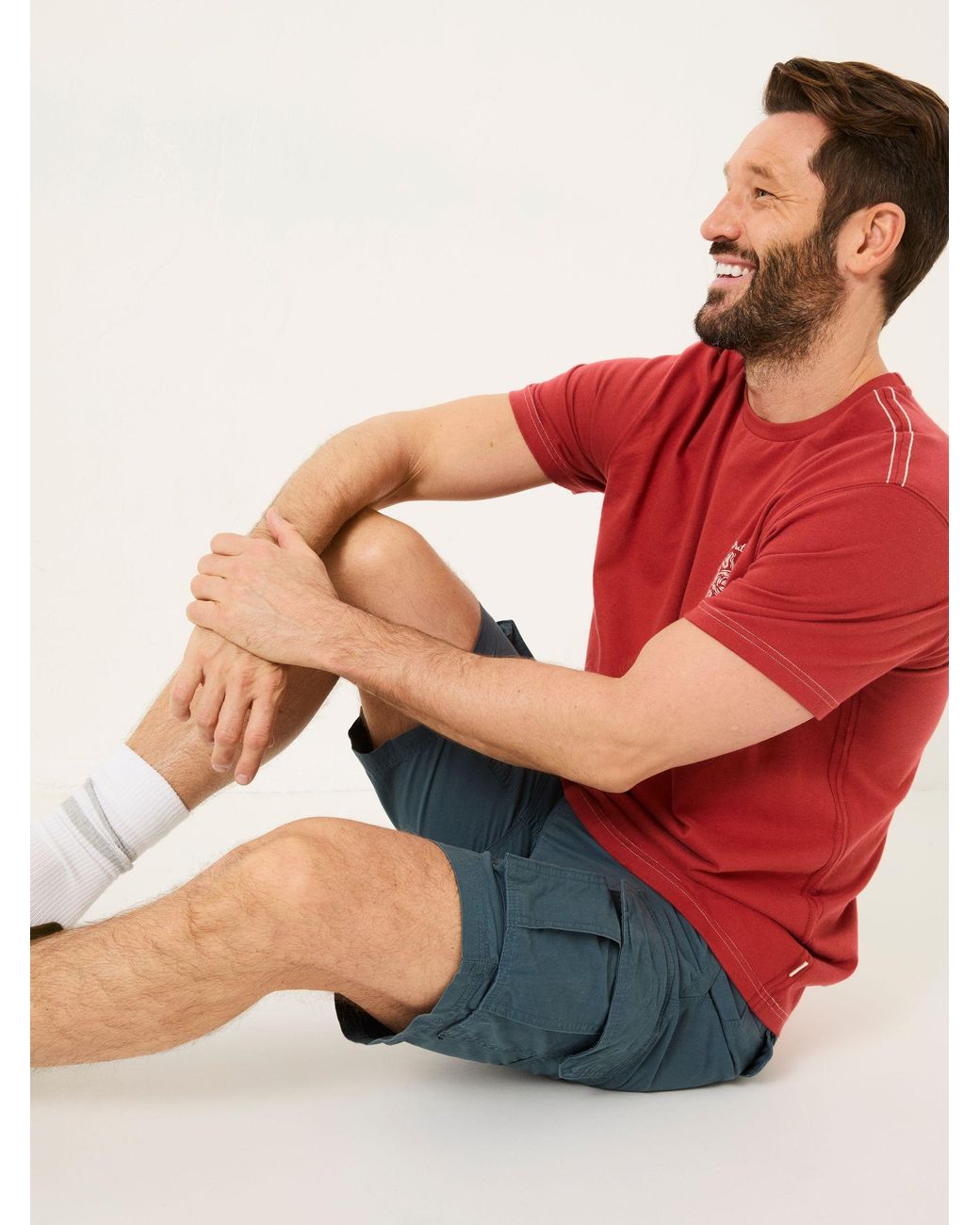 FatFace Red Bude Cargo Shorts for men