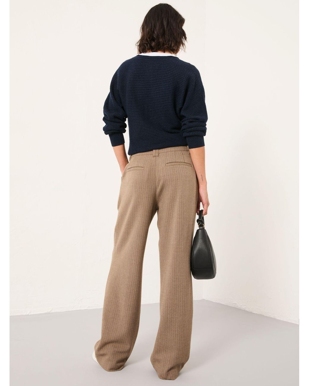 FatFace Blue Juno Check Straight Leg Trousers