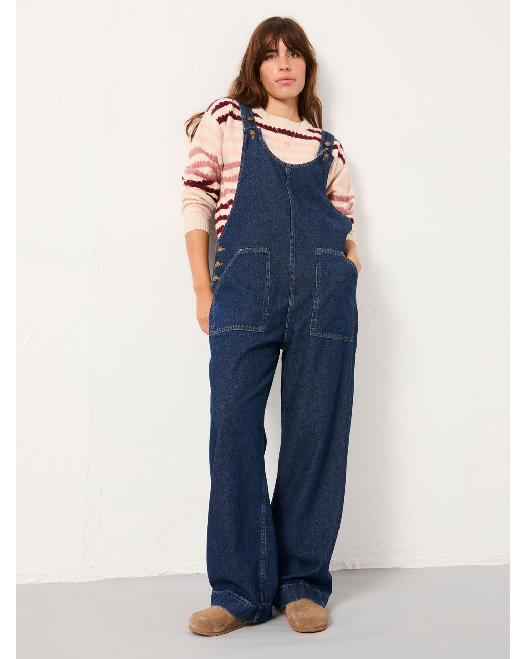 FatFace Gray Raffles Dungaree