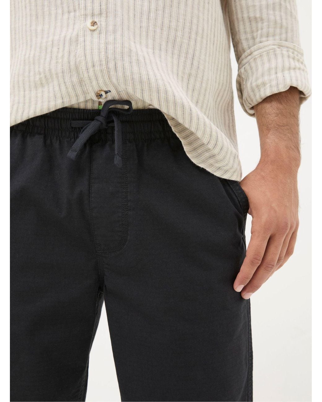 FatFace Black Seaton Ripstop Pull On Shorts for men