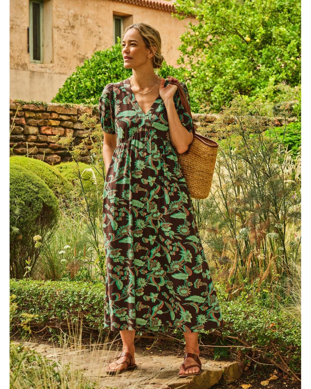 FatFace Green Fatface Remi Midi Dress