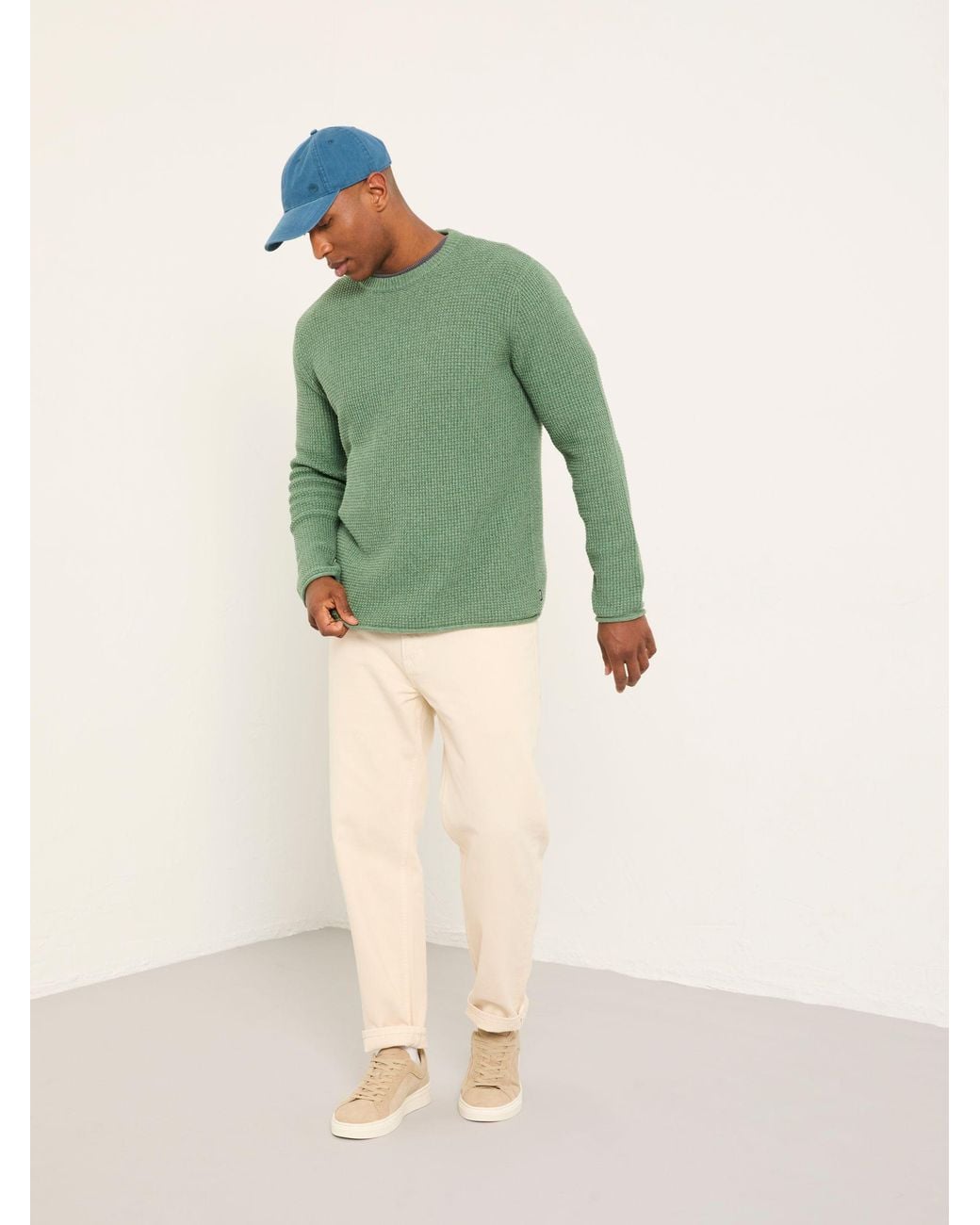 FatFace Green Penrith Crew Neck Knitted Jumper for men