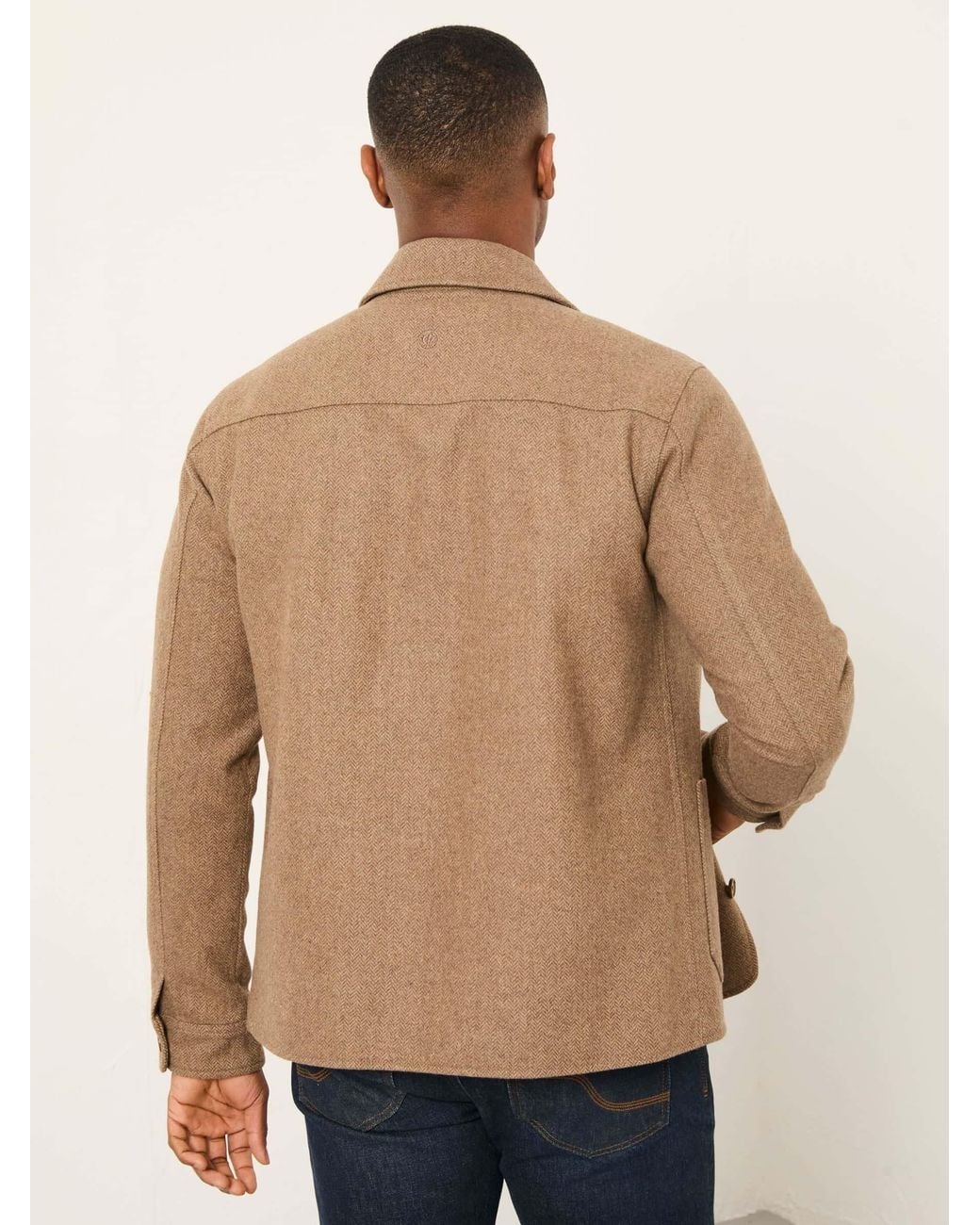 FatFace Natural Herringbone Worker Jacket for men