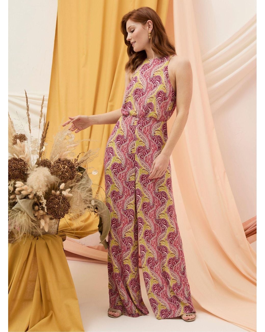 FatFace Brown Tura Paisley Jumpsuit