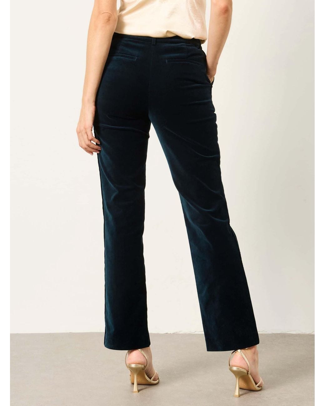 FatFace Blue Mabel Velvet Tailored Trousers