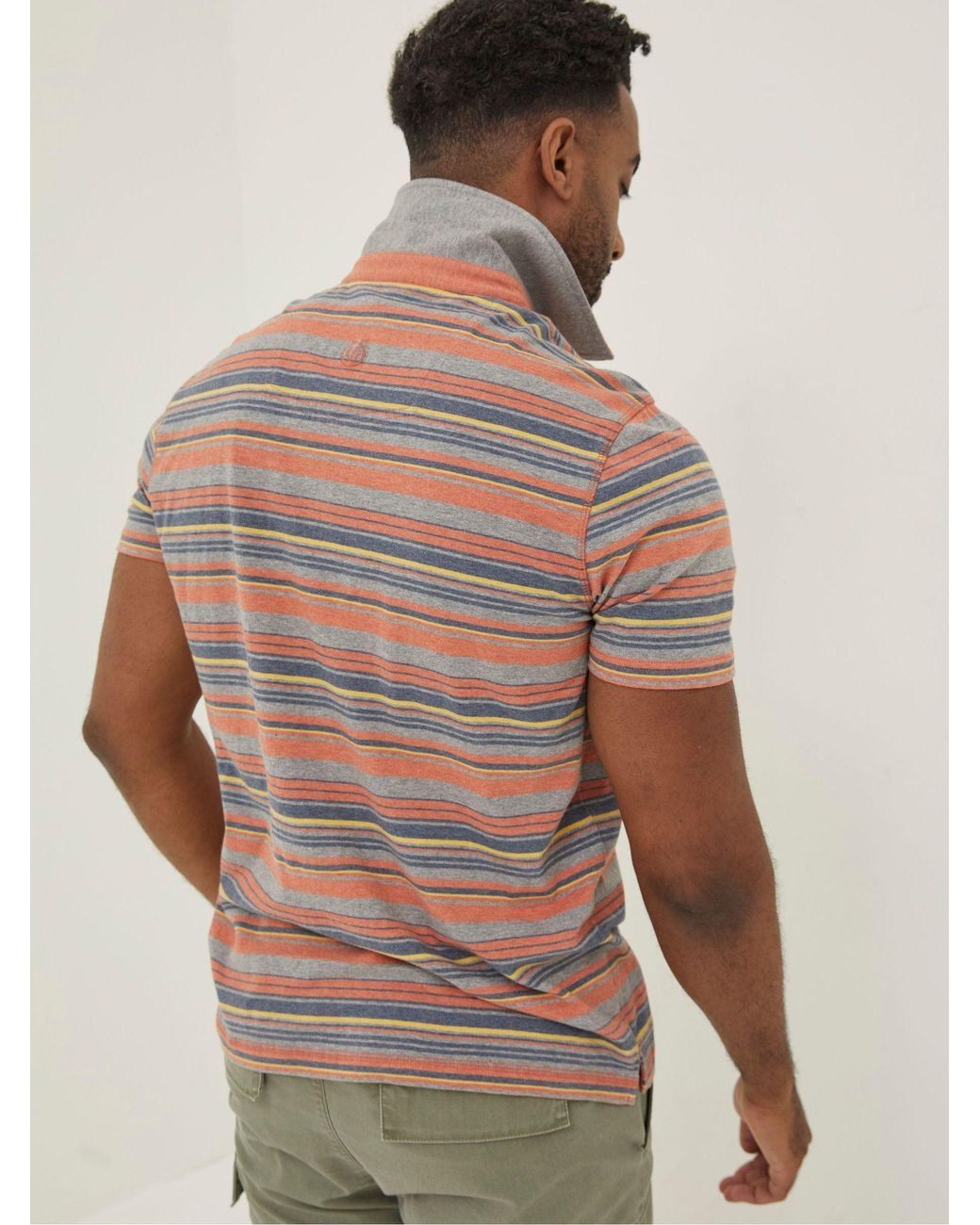 FatFace Brown Fatface Penzance Stripe Polo Shirt for men