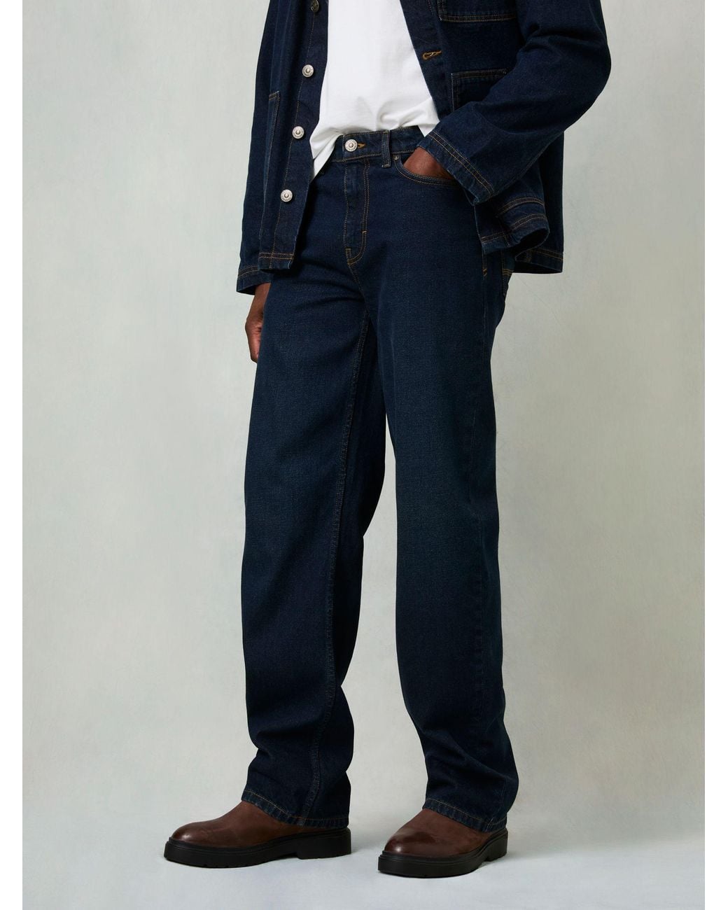 FatFace Blue Loose Fit Jeans for men