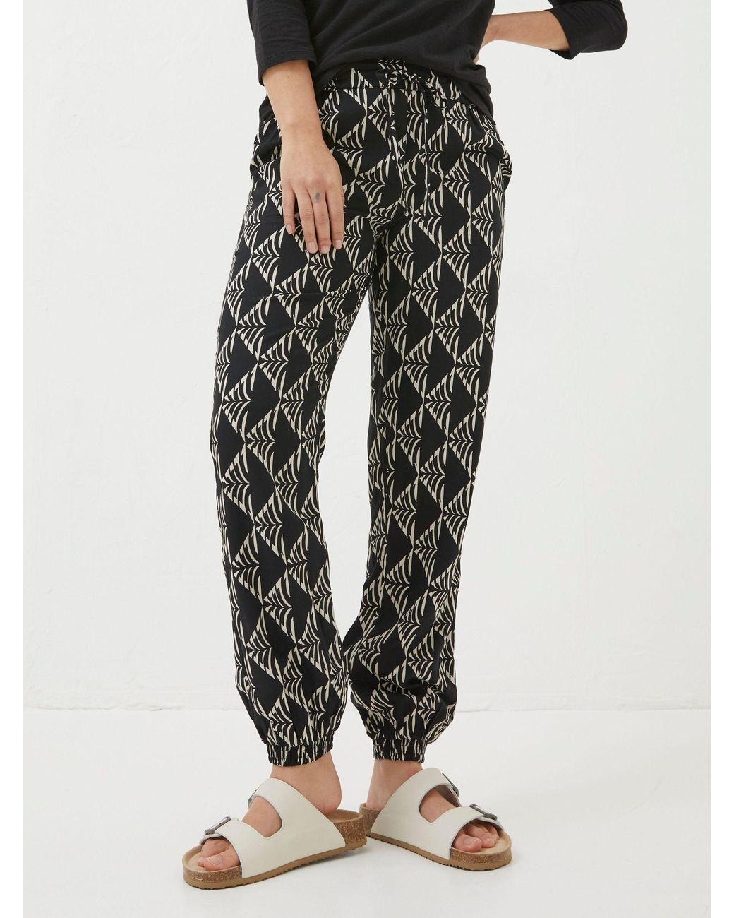 FatFace Black Lyme Mono Geo Trousers