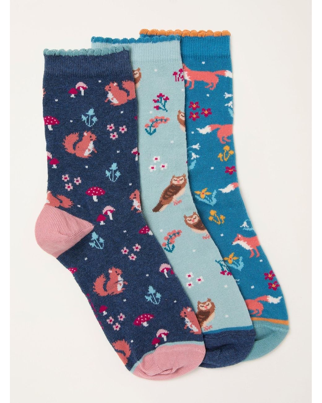 FatFace Blue 3 Pack Socks