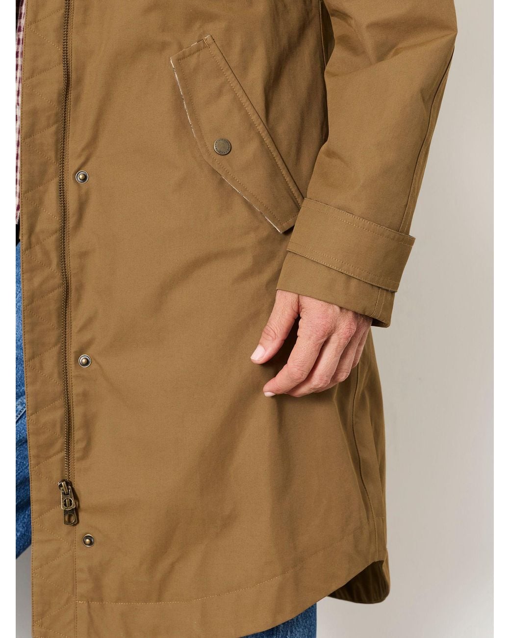 FatFace Green Inverness Long Raincoat