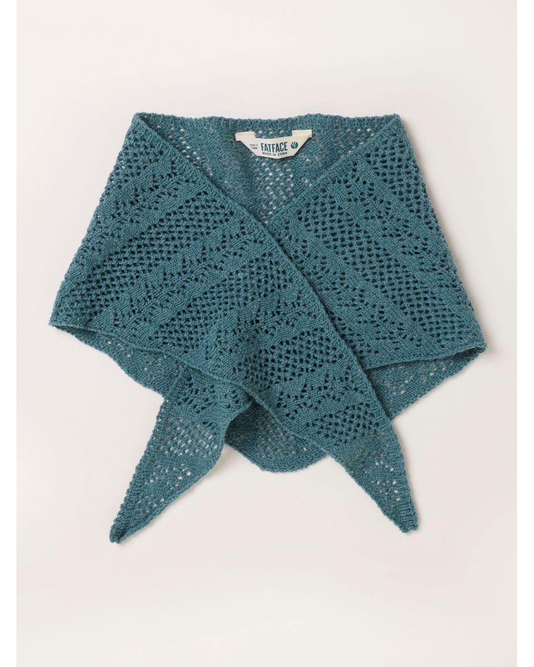 FatFace Blue Fatface Pointelle Triangle Scarf