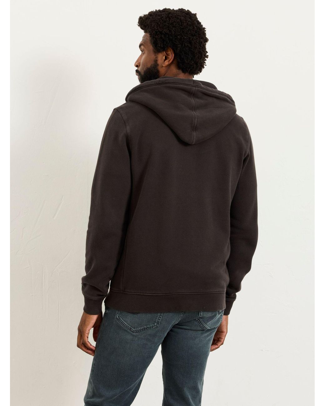 FatFace Black Brooke Zip Through Hoodie for men