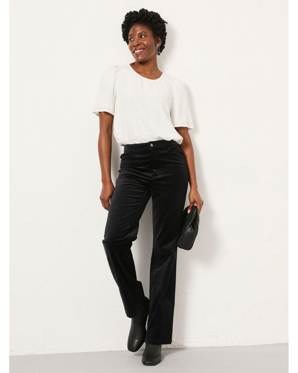 FatFace White Lyndy Metallic Blouse