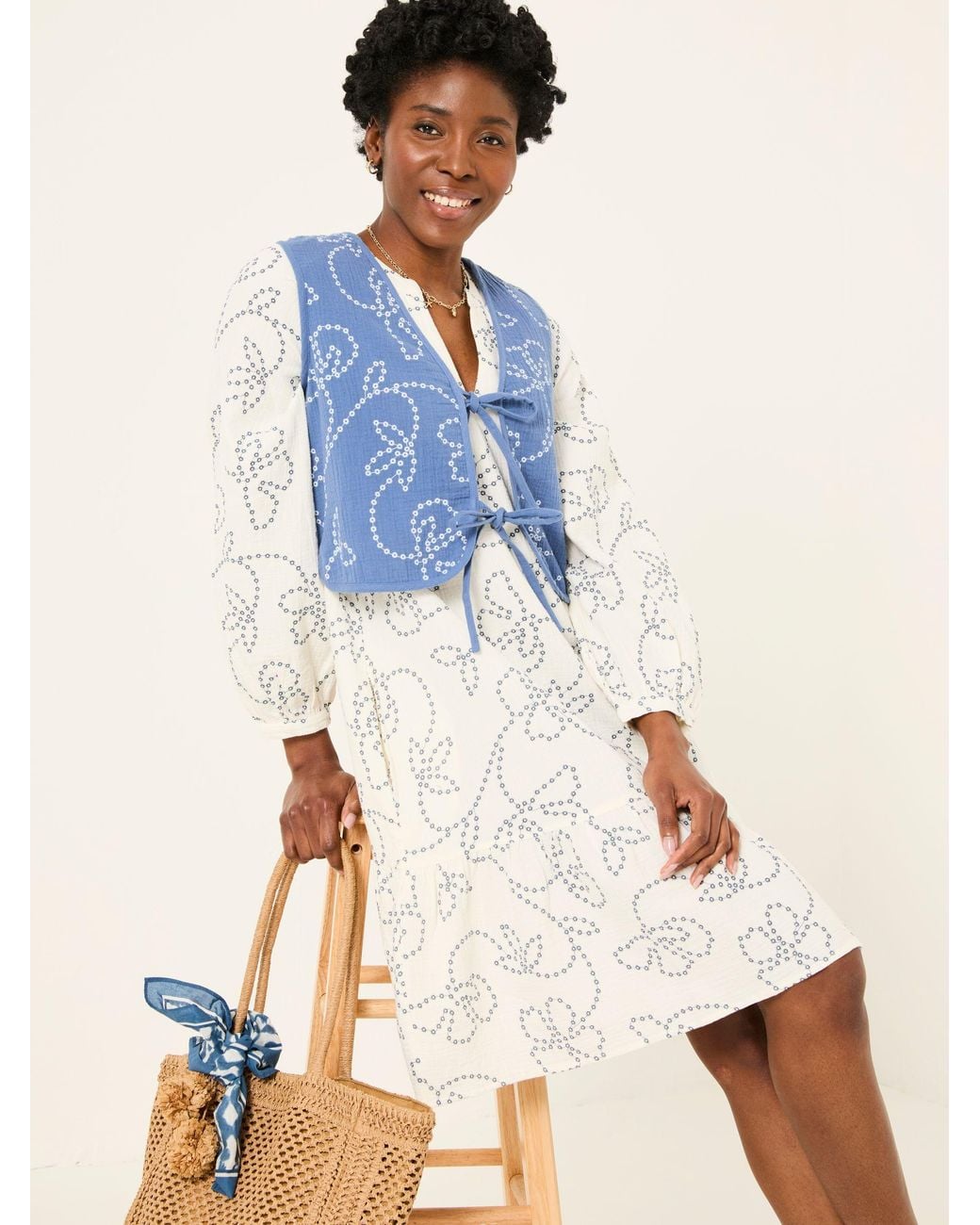 FatFace Natural Amy Frill Tunic
