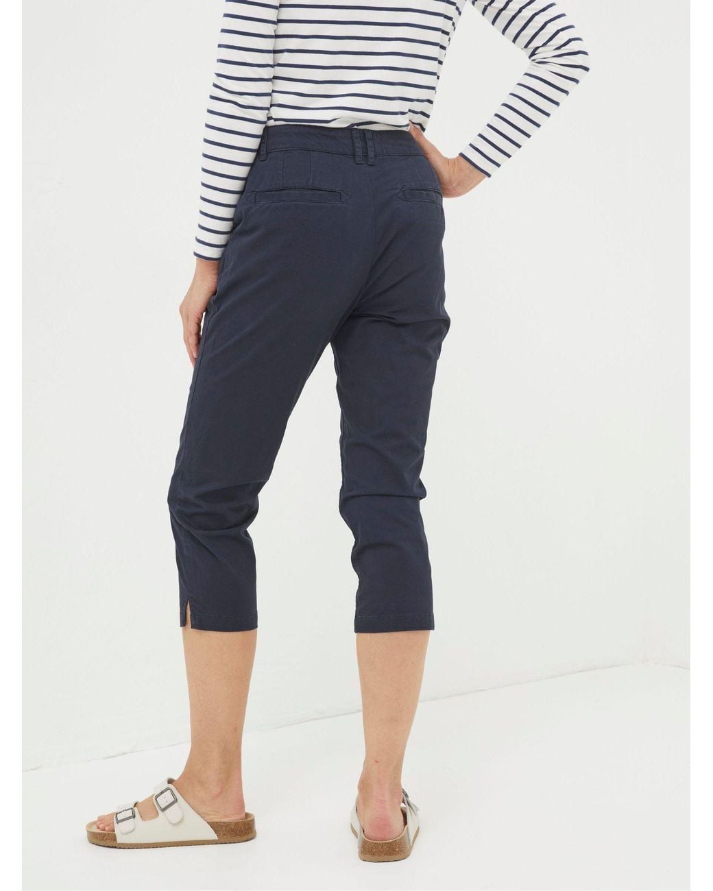 FatFace Blue Farnham Crop Chinos