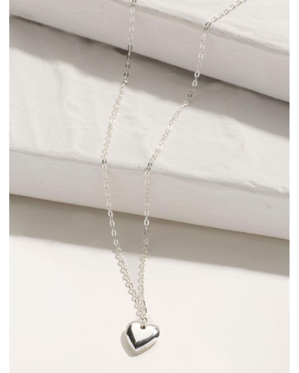 FatFace Natural Sterling Heart Necklace