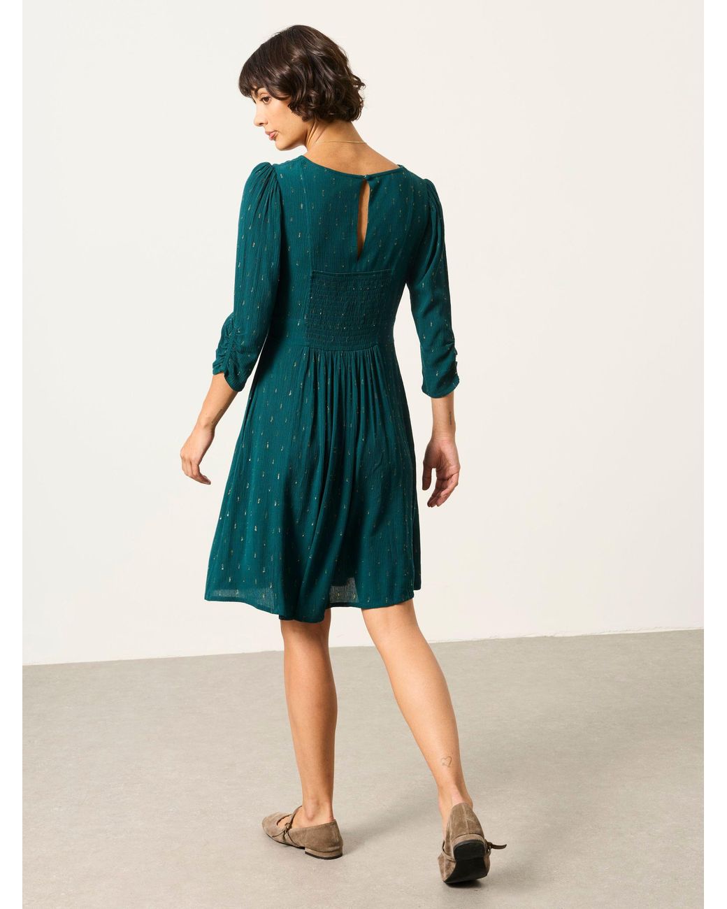 FatFace Blue Anya Spot Dress