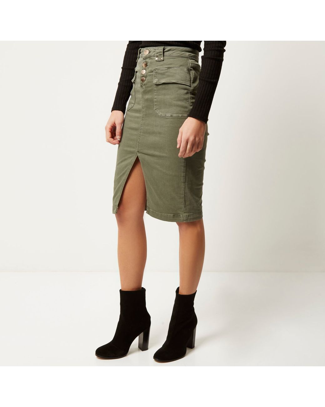 Khaki pencil skirt 3t cheap