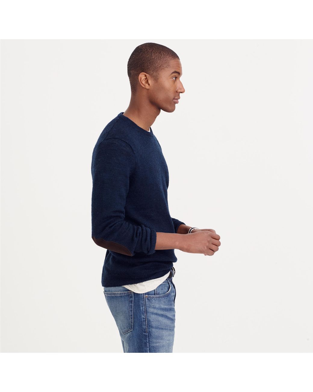 Elbow Patch Ribbed Pullover - Men - OBSOLETES DO NOT TOUCH