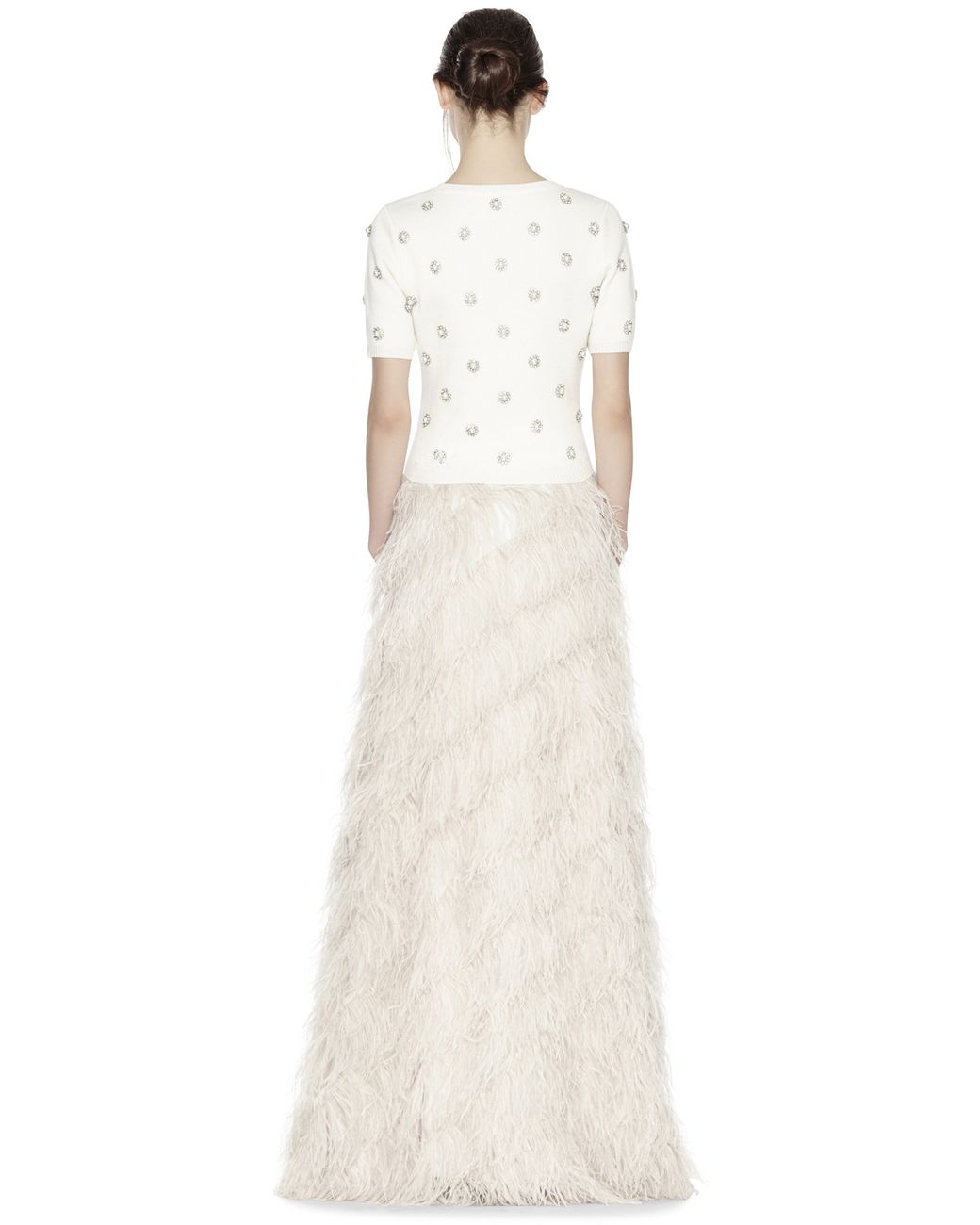 Feather skirt cheap cream
