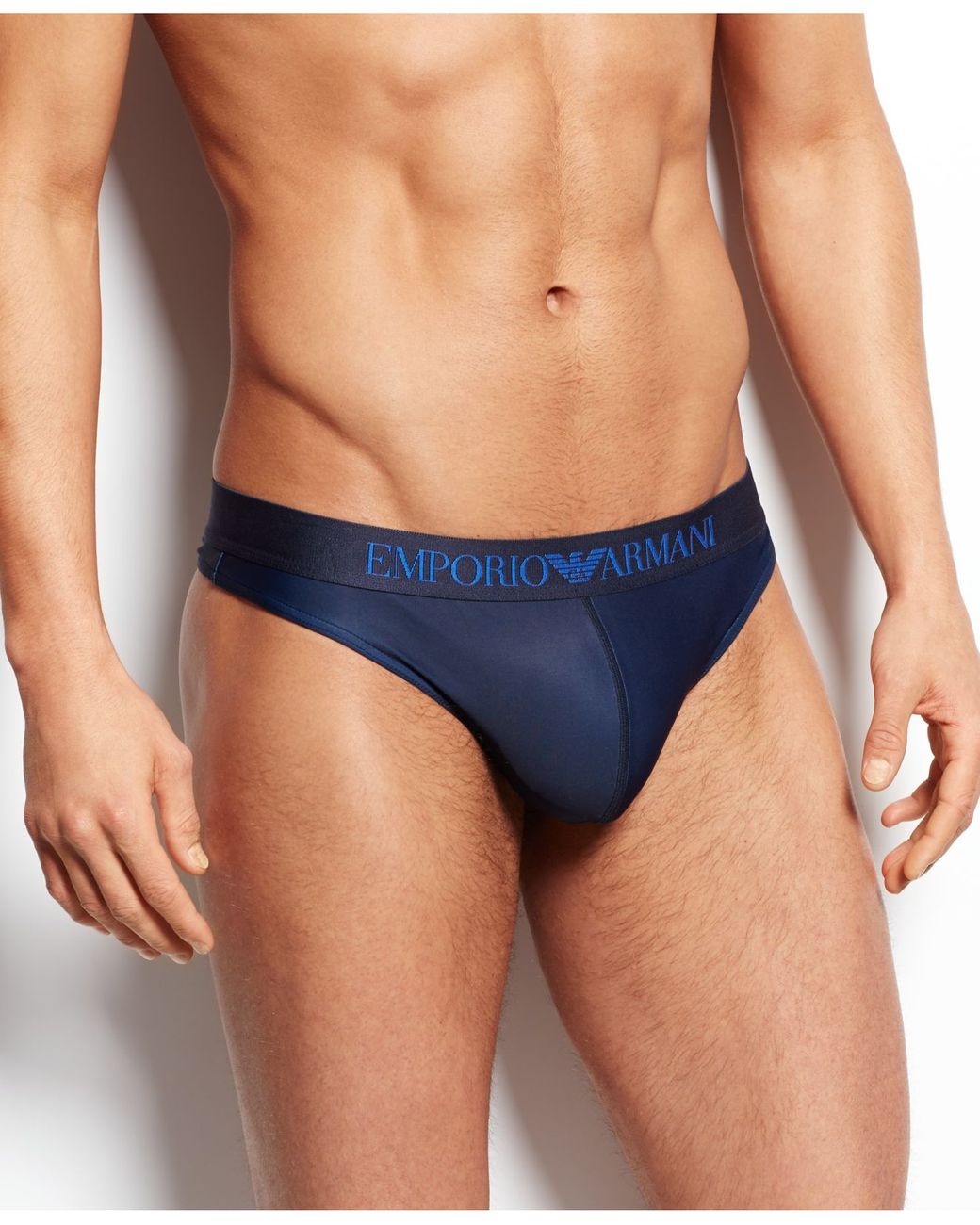 Emporio Armani Men'S Basic Microfiber Thong in Blue for Men | Lyst
