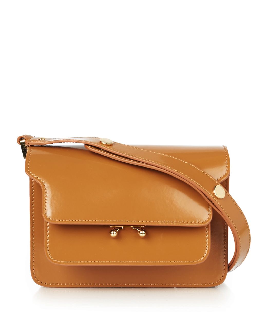 Marni Trunk Mini Leather Shoulder Bag in Tan (Brown) | Lyst