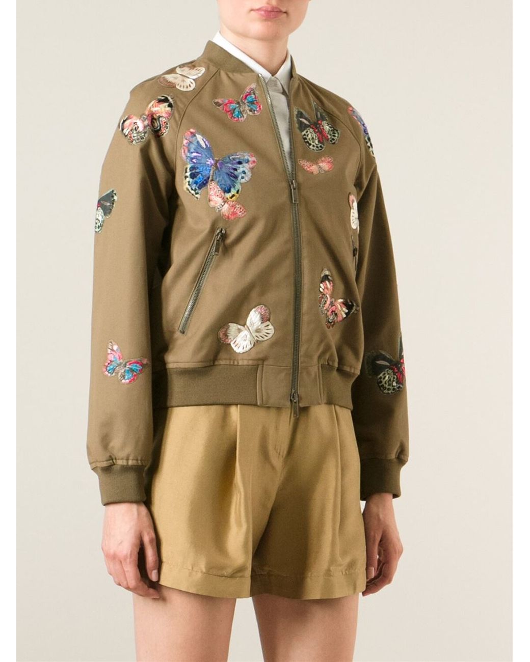 Valentino Brown Stitched Butterfly Jacket