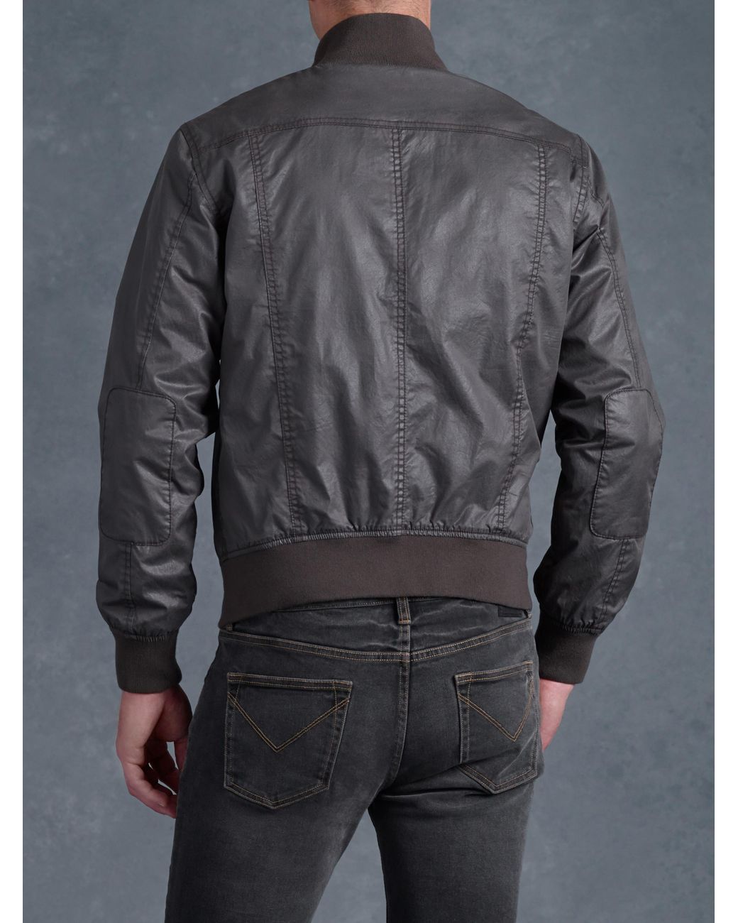 John Varvatos Lightweight Bomber Jacket in Gray for Men Lyst