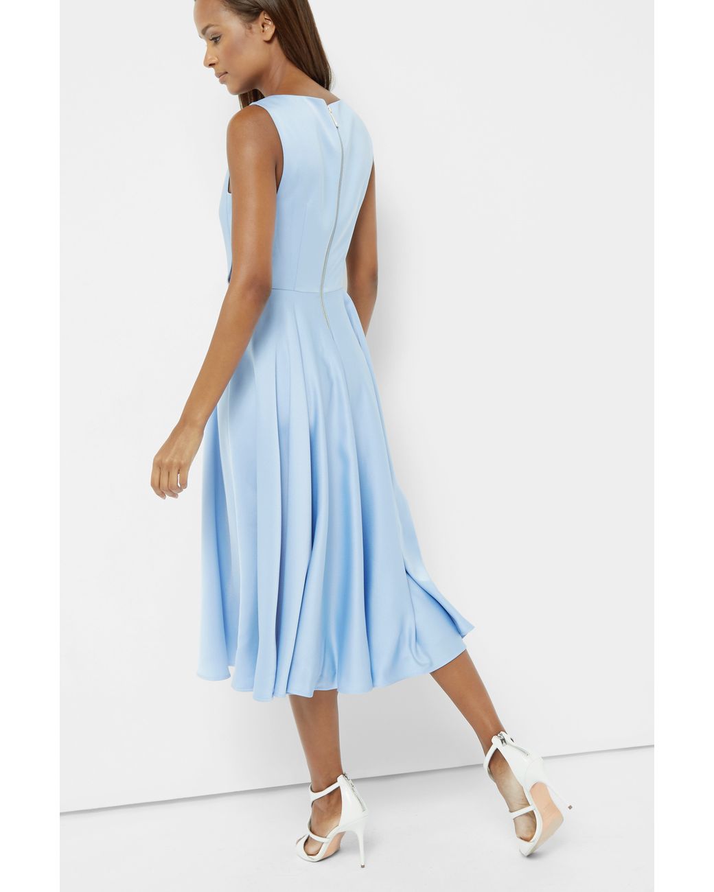 Ted Baker Synthetic Cut-out Midi Dress in Powder Blue (Blue) | Lyst