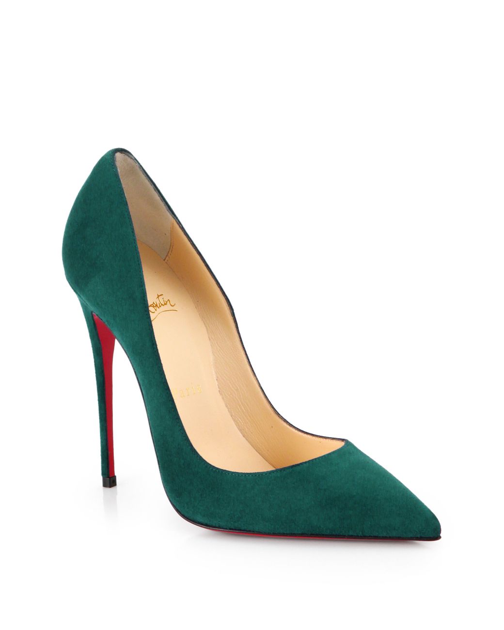 Christian Louboutin So Kate Suede Pumps in Green | Lyst