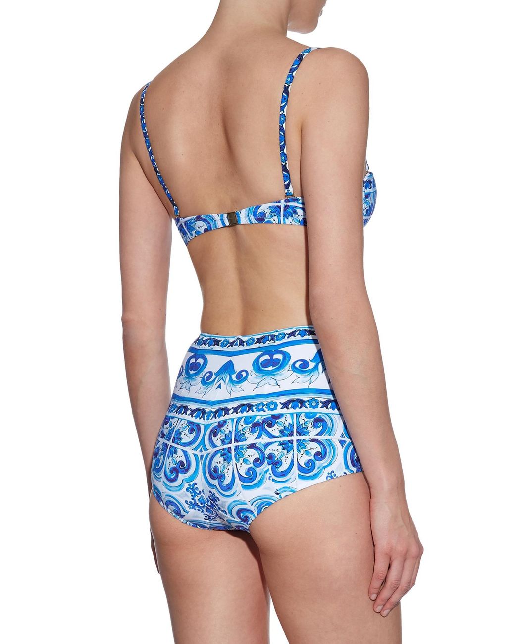 Womens Clothing Suits Skirt suits Dolce & Gabbana Synthetic Majolica Print Bikini Swimsuit in Blue Save 28% 