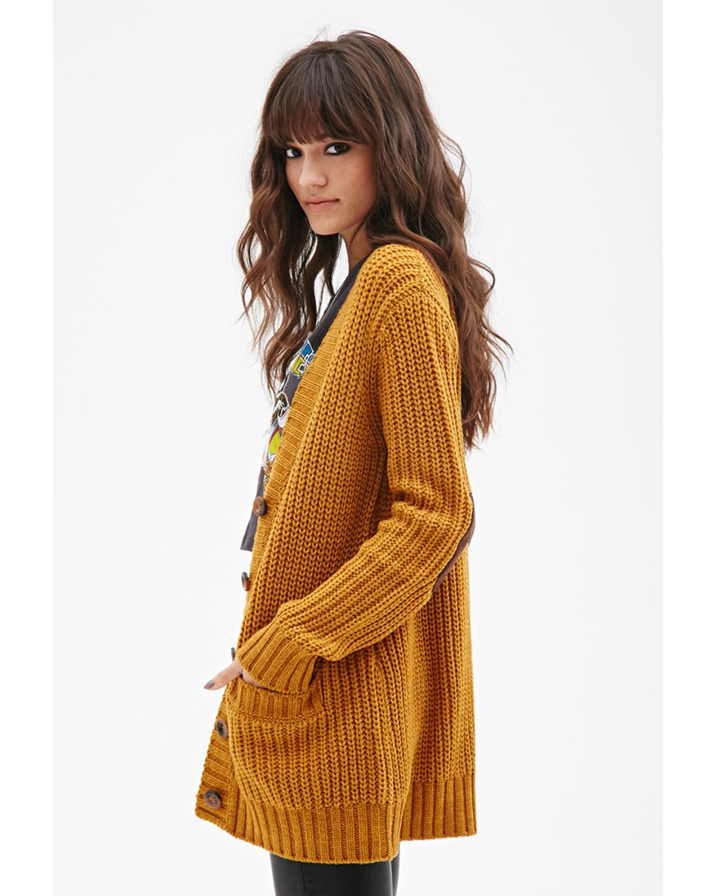 Forever 21 Chunky Knit V-neck Cardigan 