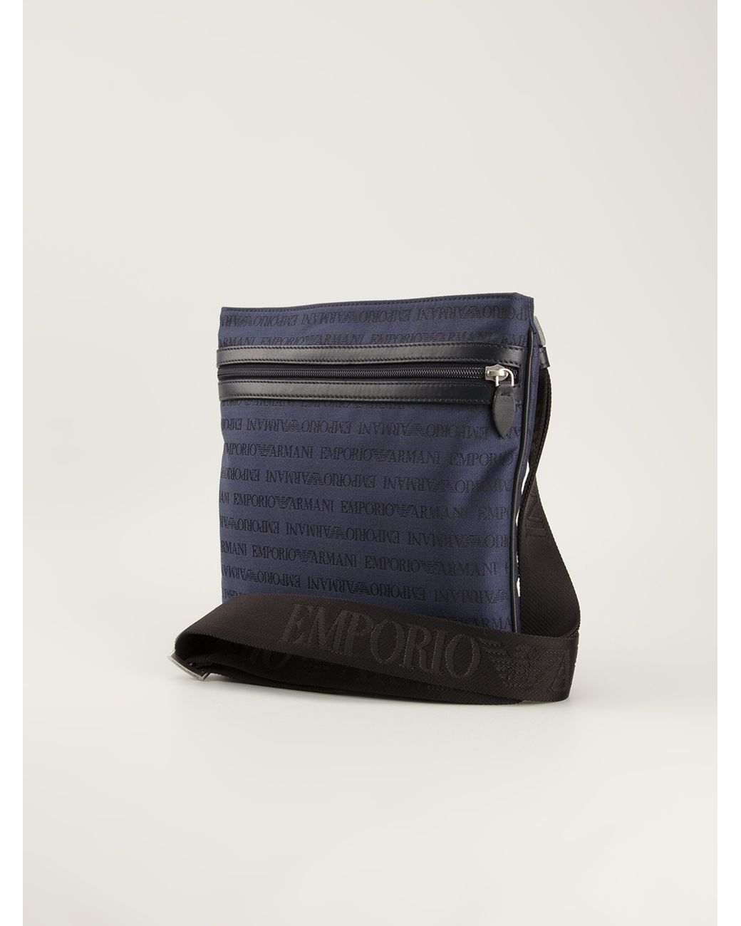 Emporio Armani Logo Messenger Bag in Blue for Men Lyst