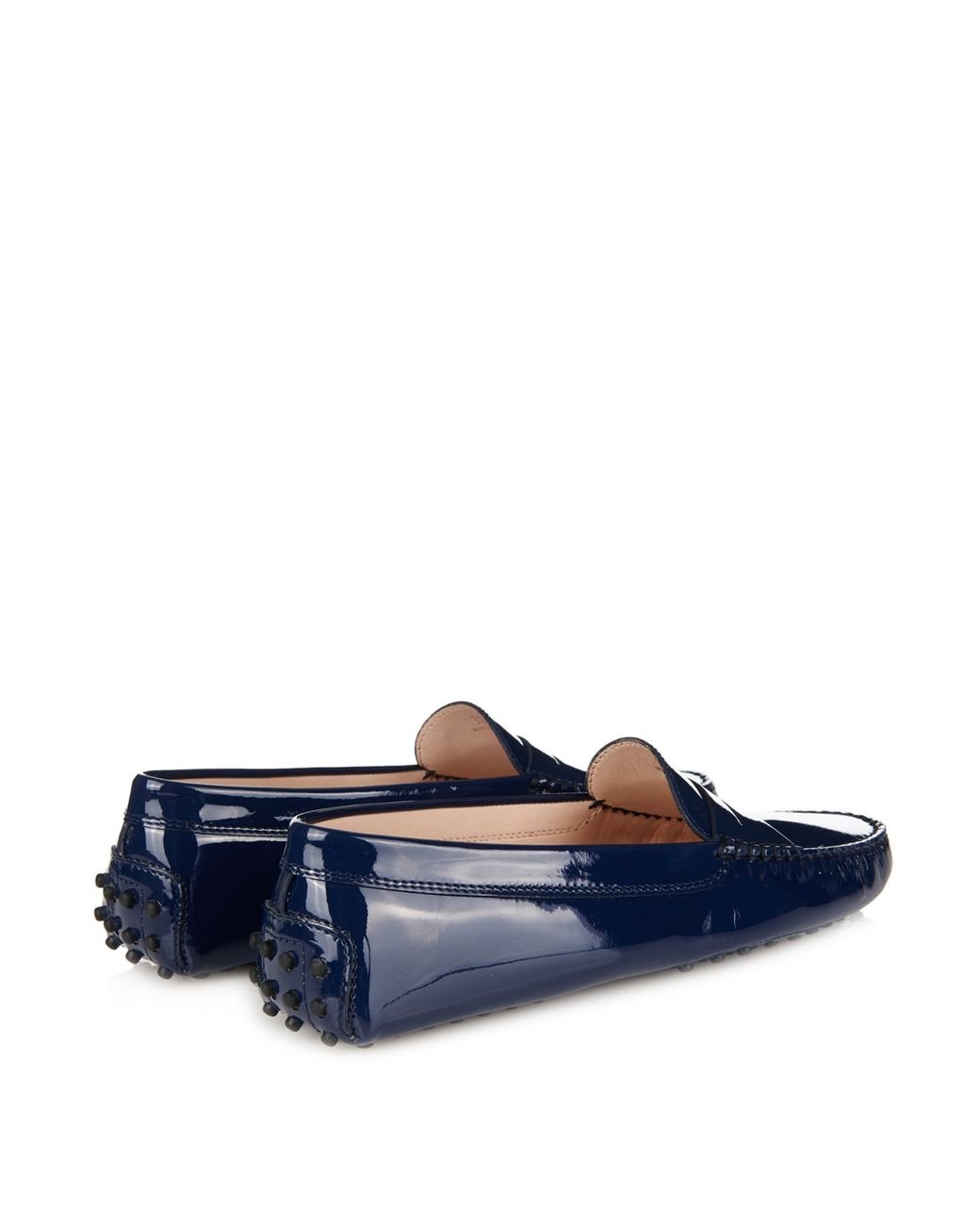 Tod s Gommino Patent Leather Loafers in Blue Lyst