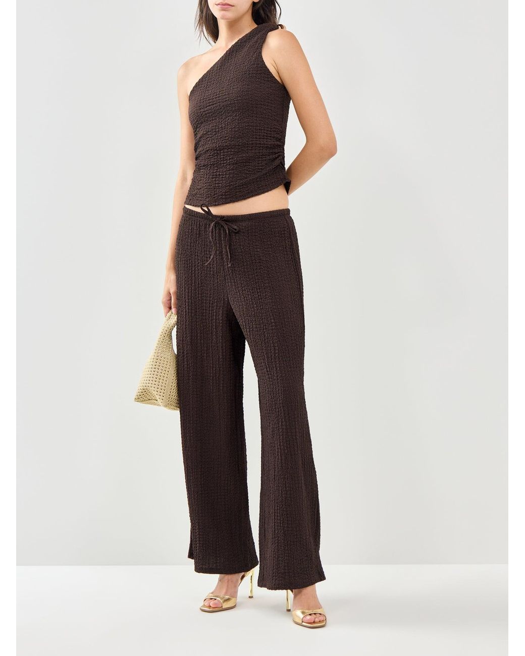 ONLY Brown Erikka Wide Leg Trousers